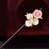 Peach Blossom Hairpin Hanfu Accessory Glazed Headdress