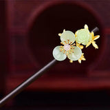 Peach Blossom Hairpin Hanfu Accessory Glazed Headdress