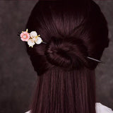 Peach Blossom Hairpin Hanfu Accessory Glazed Headdress