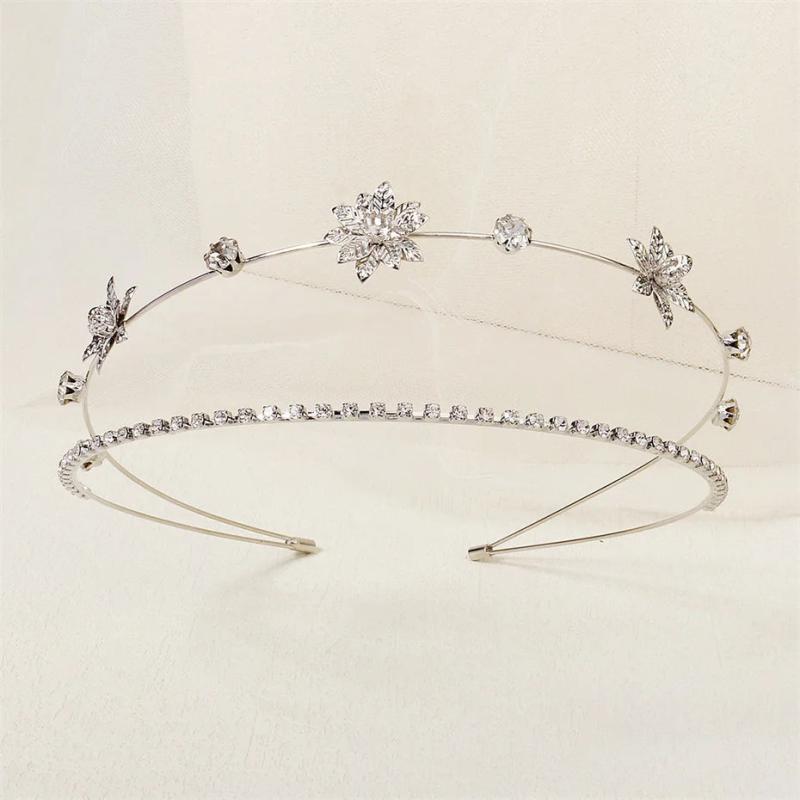Efily Two Layers Rhinestone Bride Headband Wedding Hair Accessories