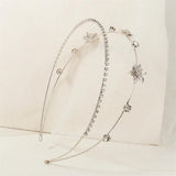 Efily Two Layers Rhinestone Bride Headband Wedding Hair Accessories
