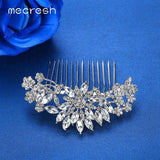 Mecresh Rhinestone Flowers Bridal Hair Combs Crystal Hair Accessories