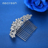 Mecresh Rhinestone Flowers Bridal Hair Combs Crystal Hair Accessories