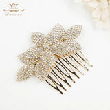 Plated Crystal Woman Hair Comb for Wedding Brides