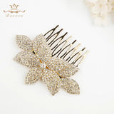 Plated Crystal Woman Hair Comb for Wedding Brides