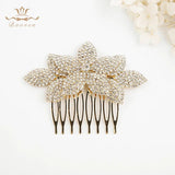 Plated Crystal Woman Hair Comb for Wedding Brides