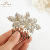 Plated Crystal Woman Hair Comb for Wedding Brides