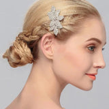 Plated Crystal Woman Hair Comb for Wedding Brides