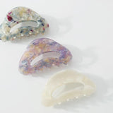 Colorful Geometric Hair Claw Clip, Large Hair Marble Crab Accessory