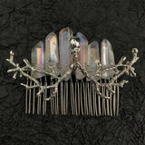 Witch Crystal Branch Skull Hair Comb Crown Hairpin