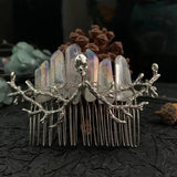 Witch Crystal Branch Skull Hair Comb Crown Hairpin