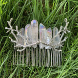 Witch Crystal Branch Skull Hair Comb Crown Hairpin