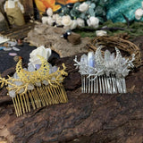 Witch Crystal Branch Skull Hair Comb Crown Hairpin