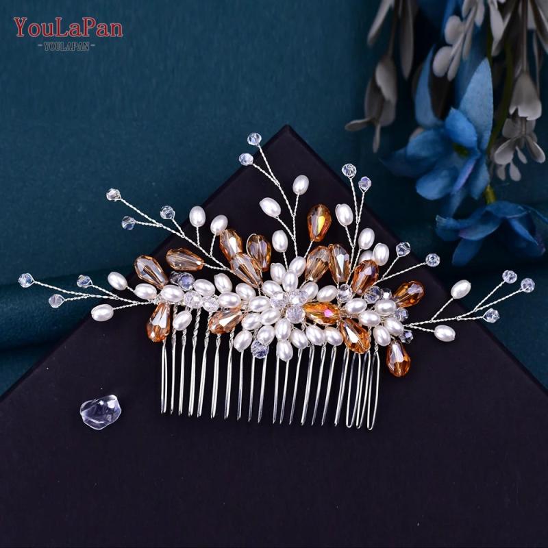 Bridal Hair Comb Pearl Crystal Wedding Headdress Hairpin