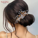 Bridal Hair Comb Pearl Crystal Wedding Headdress Hairpin