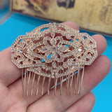 Zlxgirl Flower Hairpins Tiara Bridal Head bijoux