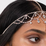 Stonefans Bohemia Water Drop Head Chain Rhinestone Bridal Forehead Chain