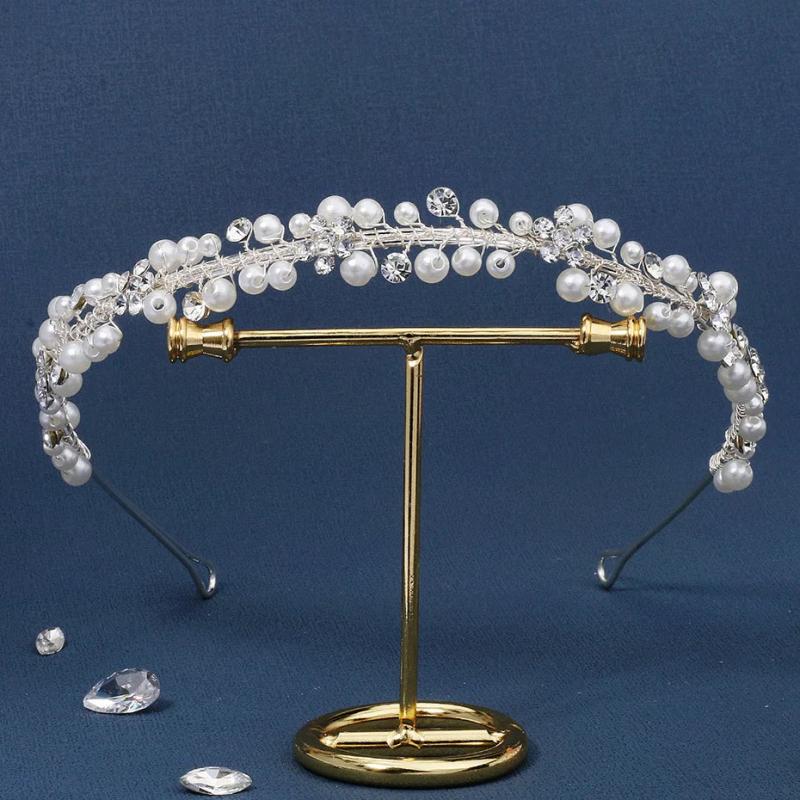 Silver Crown Headband for Women Bridal Wedding Hair Jewelry