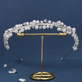 Silver Crown Headband for Women Bridal Wedding Hair Jewelry