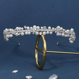 Silver Crown Headband for Women Bridal Wedding Hair Jewelry