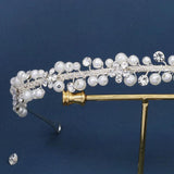 Silver Crown Headband for Women Bridal Wedding Hair Jewelry