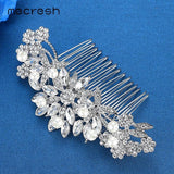 Mecresh Pearl Bridal Hair Combs Silver Crystal Wedding Accessories