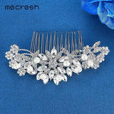 Mecresh Pearl Bridal Hair Combs Silver Crystal Wedding Accessories
