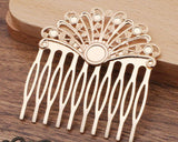 10pcs 55*60mm Copper Filigree Hair Combs Base Wedding DIY Jewelry Accessory