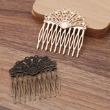 10pcs 55*60mm Copper Filigree Hair Combs Base Wedding DIY Jewelry Accessory