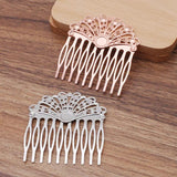 10pcs 55*60mm Copper Filigree Hair Combs Base Wedding DIY Jewelry Accessory