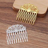 10pcs 55*60mm Copper Filigree Hair Combs Base Wedding DIY Jewelry Accessory