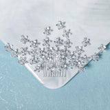 Bridal Wedding Hair Combs Clips Silver Rhinestone Flower Jewelry