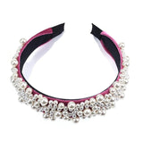 Baroque Velvet Hairband Lady Headpiece with Simulated Pearl for Banquet Party