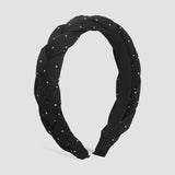 Plaid Rhinestone Headband Twist Turban Hair Accessories