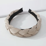 Plaid Rhinestone Headband Twist Turban Hair Accessories