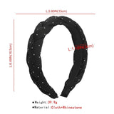 Plaid Rhinestone Headband Twist Turban Hair Accessories