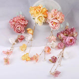 Vintage Silk Flower Hairpin Tassel Head Flower Clip