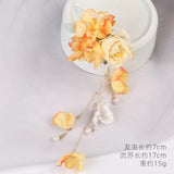 Vintage Silk Flower Hairpin Tassel Head Flower Clip