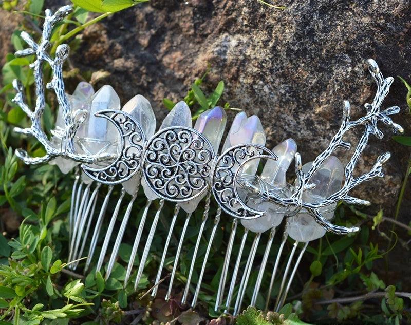 Crystal Hairpin Quartz Hairbrush Wiccan Accessories