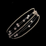 Multi-Layer Rhinestone Thin Hair Hoop For Wedding