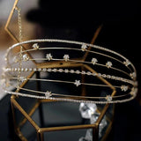 Multi-Layer Rhinestone Thin Hair Hoop For Wedding
