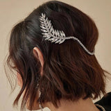 Crystal Leaf Hair Comb V Shape Rhinestone Hairband