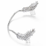 Crystal Leaf Hair Comb V Shape Rhinestone Hairband