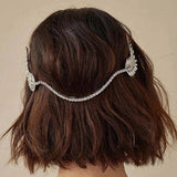Crystal Leaf Hair Comb V Shape Rhinestone Hairband