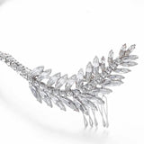 Crystal Leaf Hair Comb V Shape Rhinestone Hairband