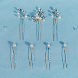 7pcs Wedding Pearl Rhinestone Hair Pins Hair Accessories Bridal Headpiece