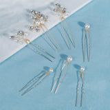 7pcs Wedding Pearl Rhinestone Hair Pins Hair Accessories Bridal Headpiece