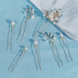 7pcs Wedding Pearl Rhinestone Hair Pins Hair Accessories Bridal Headpiece