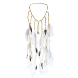 Boho Style Leather Feather Headdress Hair Accessories with Beads