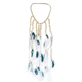 Boho Style Leather Feather Headdress Hair Accessories with Beads
